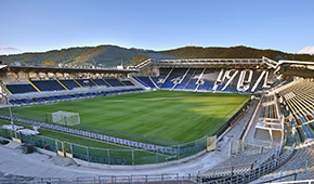 Gewiss Stadium vu des tribunes