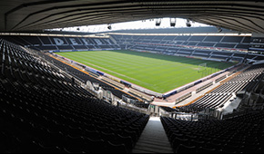 Pride Park Stadium vu des tribunes