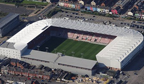 Stade de Bloomfield Road vu du ciel