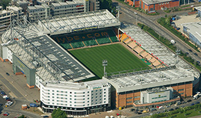 Stade de Carrow Road vu du ciel