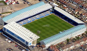 Stade de Fratton Park vu du ciel