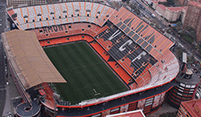 Stade de Mestalla vu du ciel