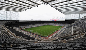 Stade de St James' Park vu des tribunes